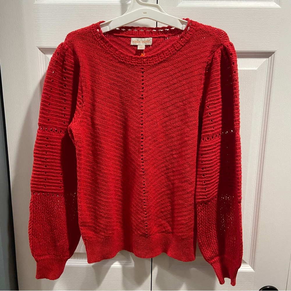 Knox Rose Red Knit Sweater - Small